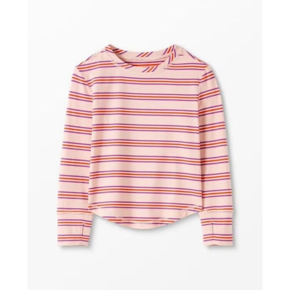 Hanna Andersson Long Sleeve MadeForSun Tee, Blush Pink, Size 4T